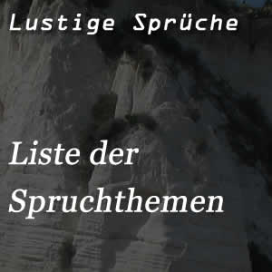 Liste lustiger Sprüche nach Themen