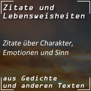 Zitate über Charakter, Emotionen und Sinn