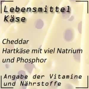 Käse Cheddar mit Natrium und Phosphor