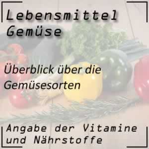 Gemüse und Gemüsesorten