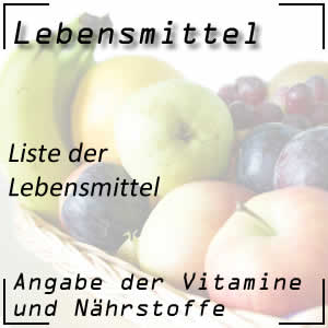 Liste der Lebensmittel