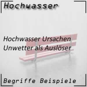 Hochwasser durch Unwetter Gewitter