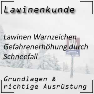 Lawinenkunde Warnzeichen Schneefall