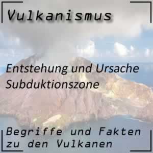 Vulkane durch Subduktionszone