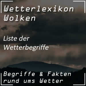 Liste Wetterbegriffe aus dem Wetterlexikon