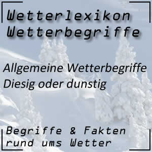 Diesig oder dunstig beim Wetter