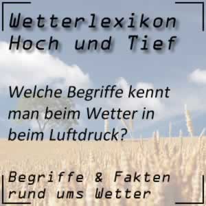 Wetterbegriffe zu Hoch und Tief