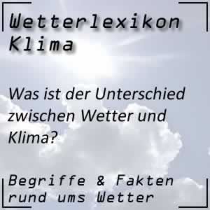 Klima und Unterschied zum Wetter