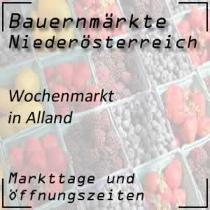 Wochenmarkt in Alland mit den Öffnungszeiten