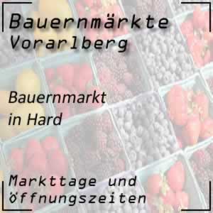 Wochenmarkt Hard mit den Öffnungszeiten