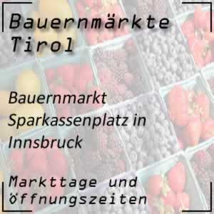 Bauernmarkt Innsbruck Sparkassenplatz mit Markttage