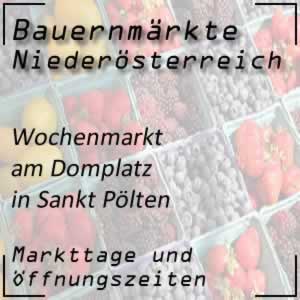 Wochenmarkt am Domplatz in Sankt Pölten