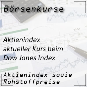 aktueller Börsenkurs Dow Jones Index Wall Street