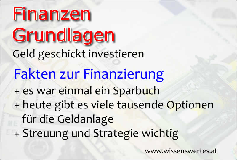 Finanzierung mit Sparbuch, Fonds und Aktien