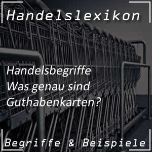 Guthabenkarte im Handel