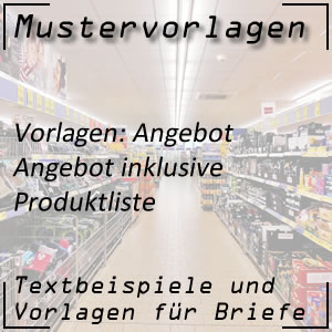 Mustervorlage Angebot mit Produktliste schreiben