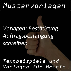 Mustervorlagen Auftragsbestätigung