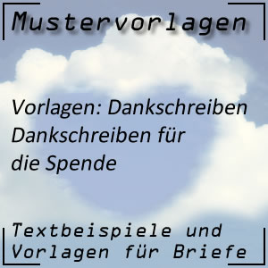 Mustervorlage Dankschreiben für Spende