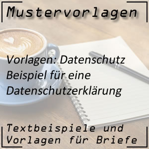 Mustervorlage Datenschutzerklärung für Webseiten