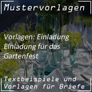 Mustervorlage Einladung für Gartenfest