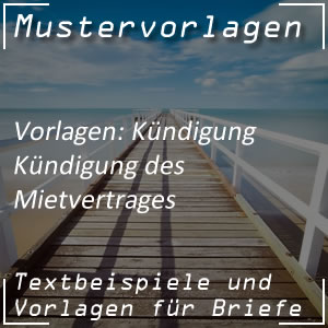 Mustervorlage Kündigung Mietvertrag