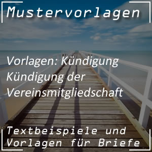 Mustervorlage Kündigung beim Verein