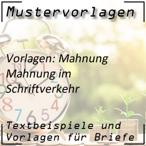 Mustervorlagen Mahnung