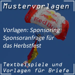 Mustervorlage Sponsoranfrage für Herbstfest