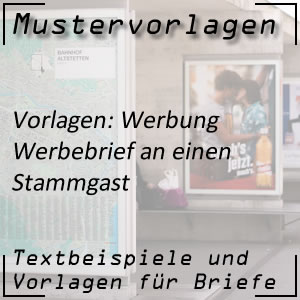 Mustervorlage Werbebrief an den Stammgast