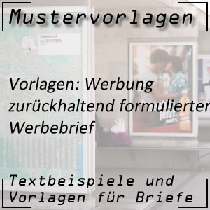 Mustervorlage zurückhaltender Werbebrief