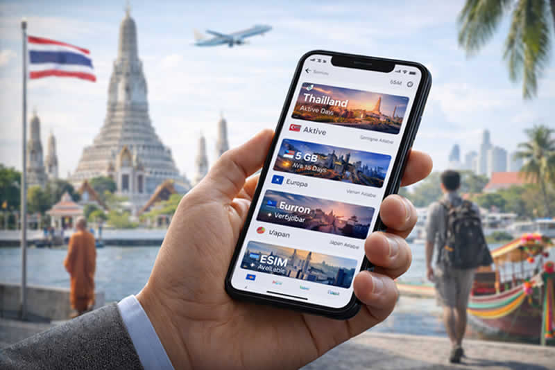 eSIM f&uuml;r Reisen nach Thailand nutzen