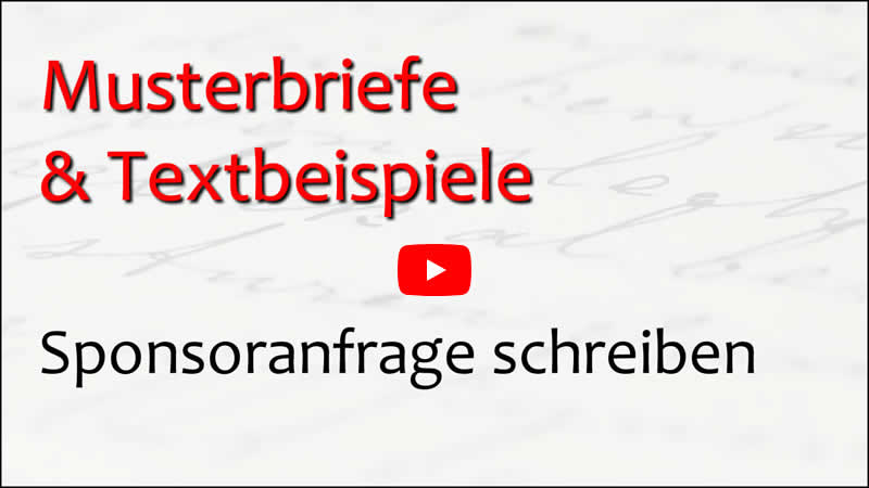 Video: Sponsoranfrage schreiben