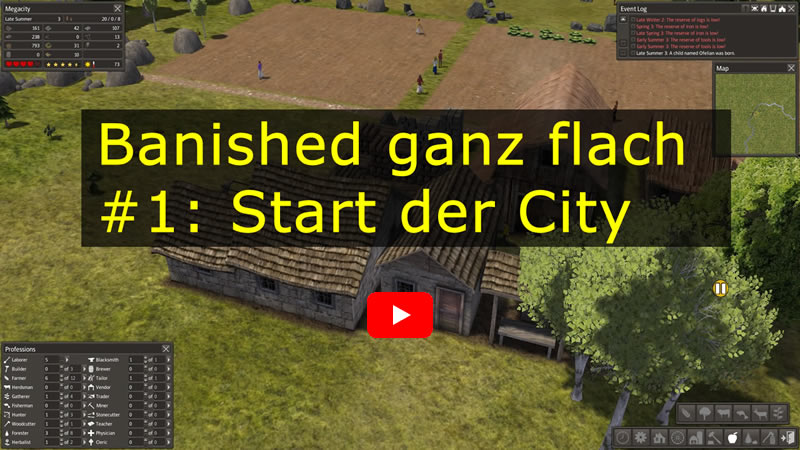 Banished mit flacher Karte spiele