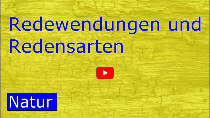 Video über die Redewendungen aus der Natur